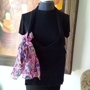 Boho Black Knit Shoulder Bag